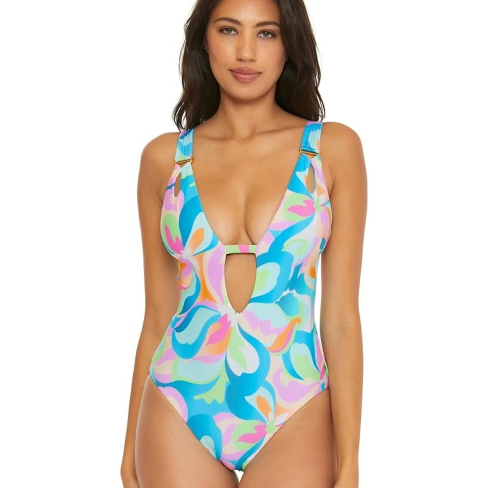 NWT becca colorful  one piece swimsuit